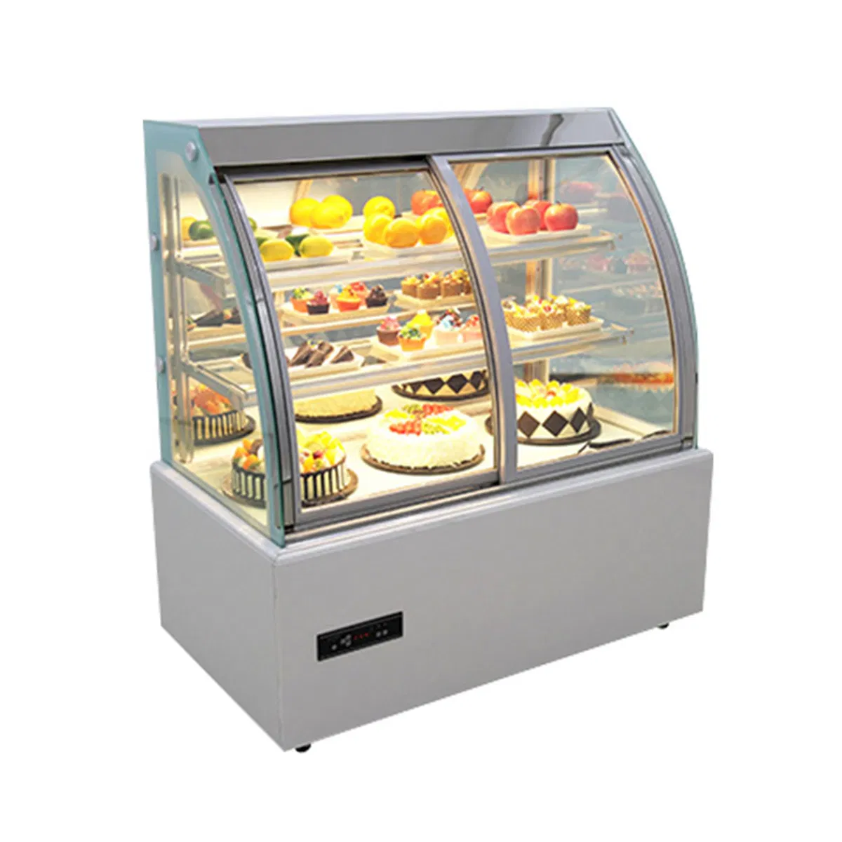 2025 Curved Glass Cake Display Cake Cooler Showcase Cake Display Fridge