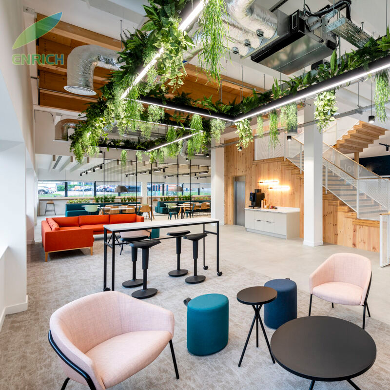 Biophilic LED Plants Pendant Lighting Decor Chandelier Dali Casambi Reception Lounge Restaurant