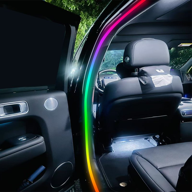 Ambient LED Symphony RGB Strip for SUV Car Door Frame USB Plug Acrylic Auto Interior Lighting with APP Control Atmosphere Lamp