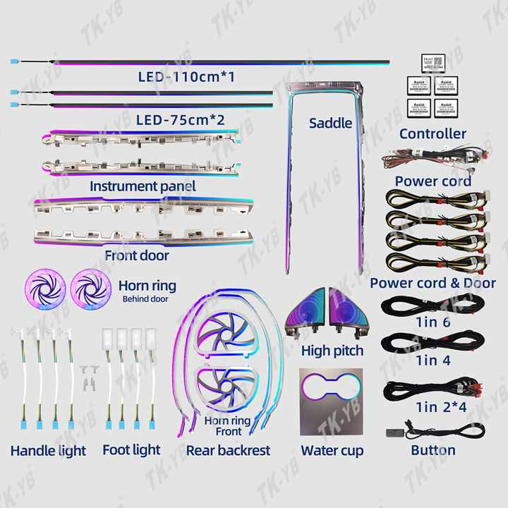 Car Ambient Lighting Fit for Tesla Model 3/Y Ambient Lighting 25 in 1 Ambient Multicolor Symphony 64color Music Sync LED Strip