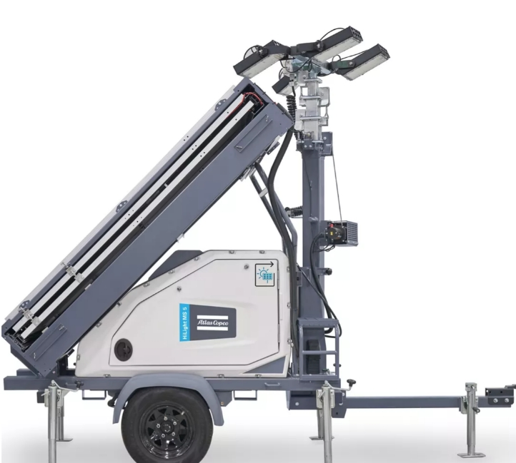 Solar-Powered Atlas Copco Hilight MS4 for Sustainable Lighting Solutions
