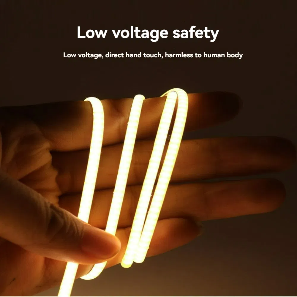 Dimmable 4mm COB LED Ribbon 3000K Warm Glow for Restaurant Mood Lighting