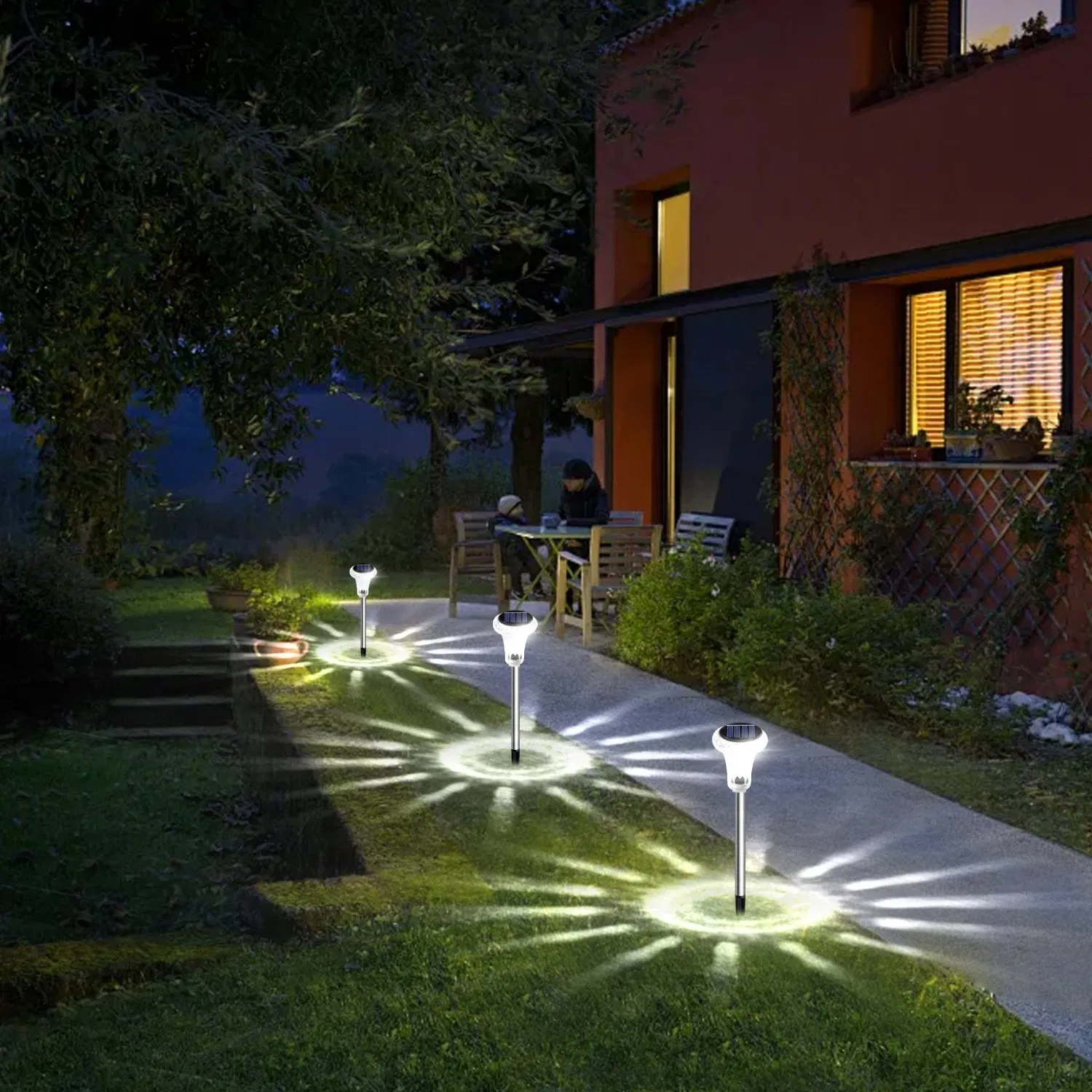 Mini Solar Pathway Lights Outdoor Waterproof Upgraded Bright LED Garden Light Stainless Steel Solar Powered Landscape Lighting Decor for Yard Walkway Lawn Lamp