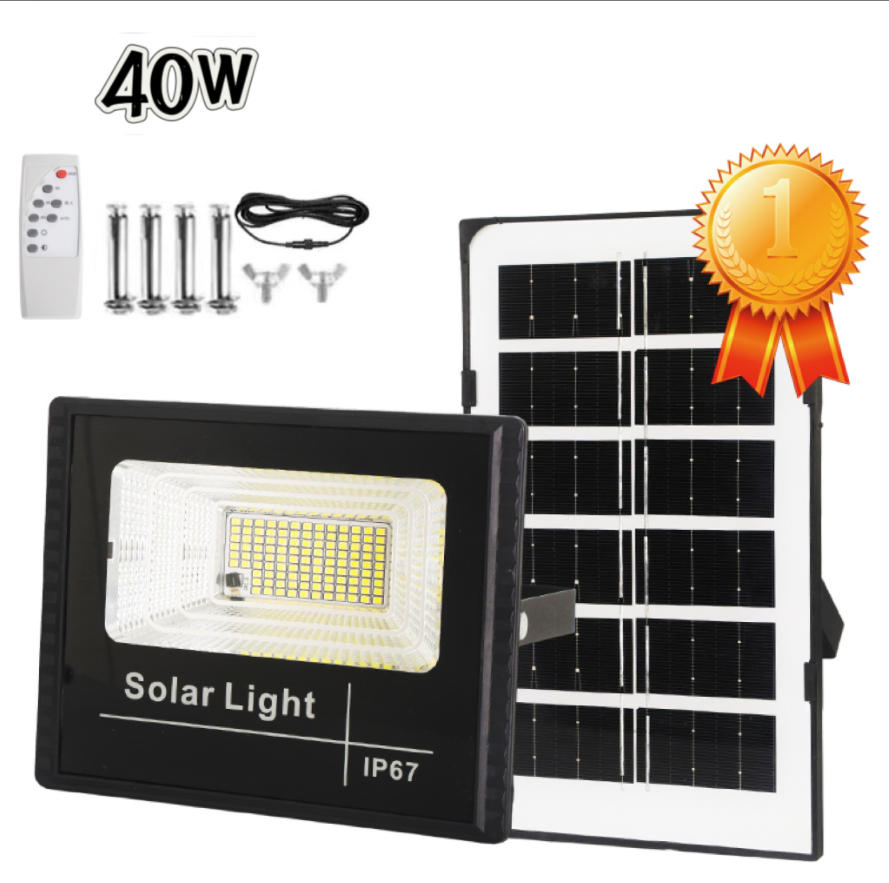 Wholesale 40W Solar Outdoor LED Floodlight with Remote Control IP67 Waterproof Security Flood Light for Patio Garage Porch Yard