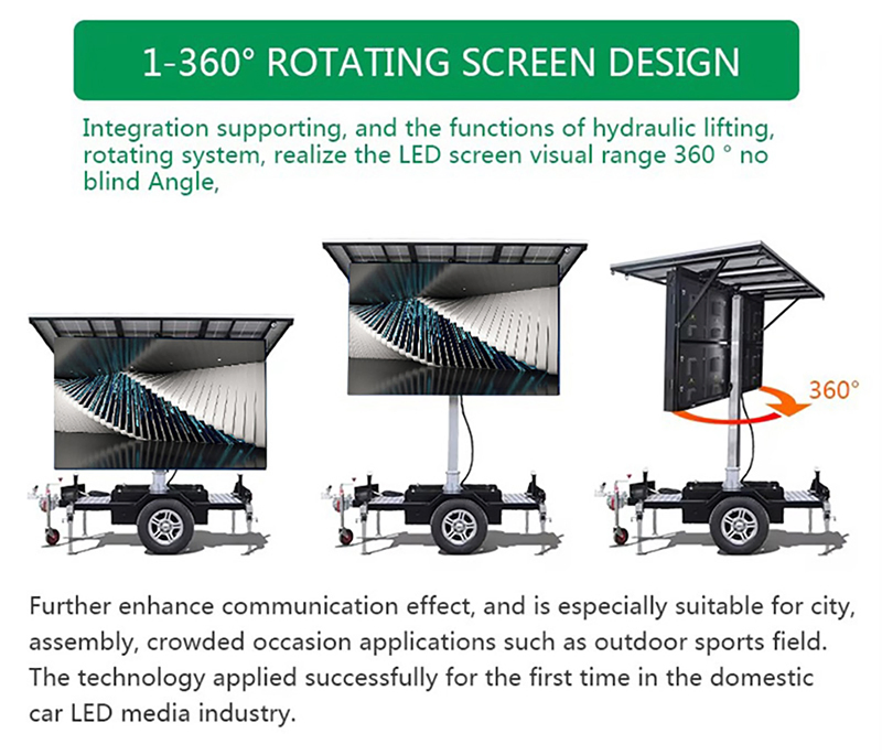 Mobile LED Billboard Trailer with Solar Power Display