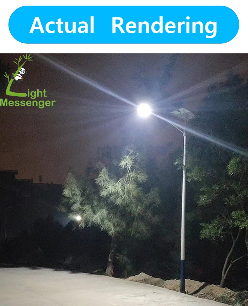 Light Messenger High Lumen Intelligent Road Solar Lamp Lamparas Solares Outdoor Aluminum 100W Split Type Solar Power Street Light with Solar Light Tower