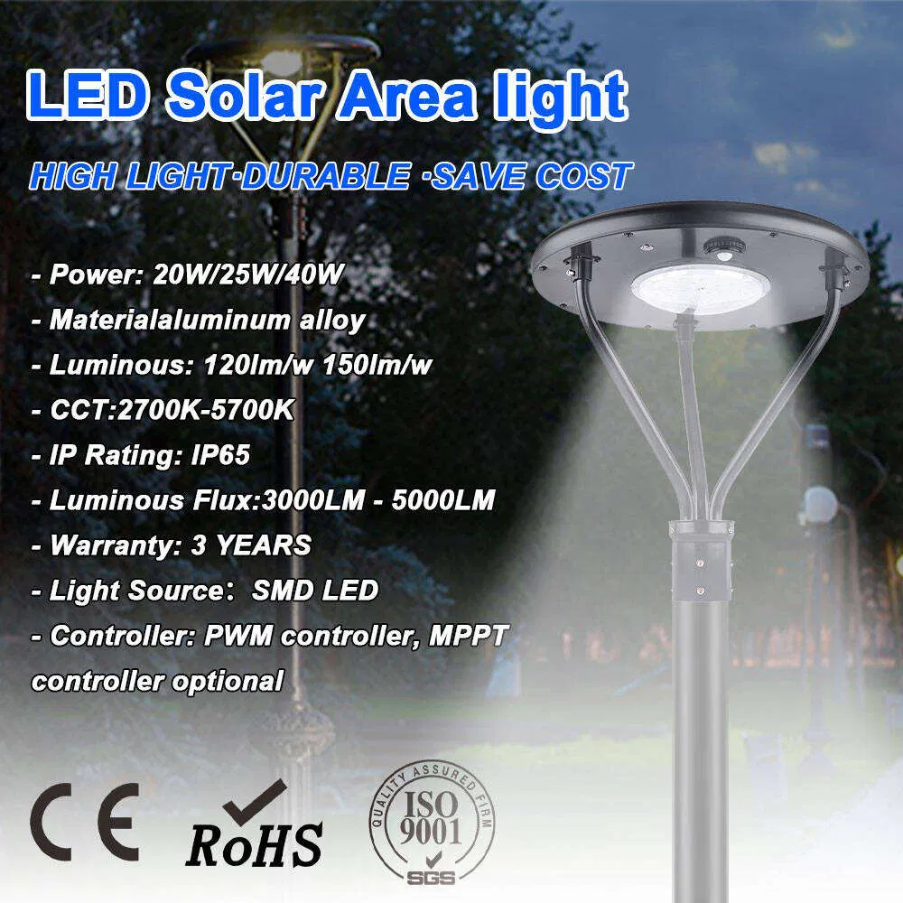 80W Solar Post Top Area Lights IP65 Fence Post Top Lights IP65 Waterploor for Walking Paths
