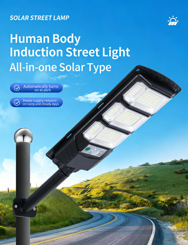 300W Commercial Grade Solar Street Light High Brightness LED Solar Lamp for Parking Lot Street Road Pathway Lighting