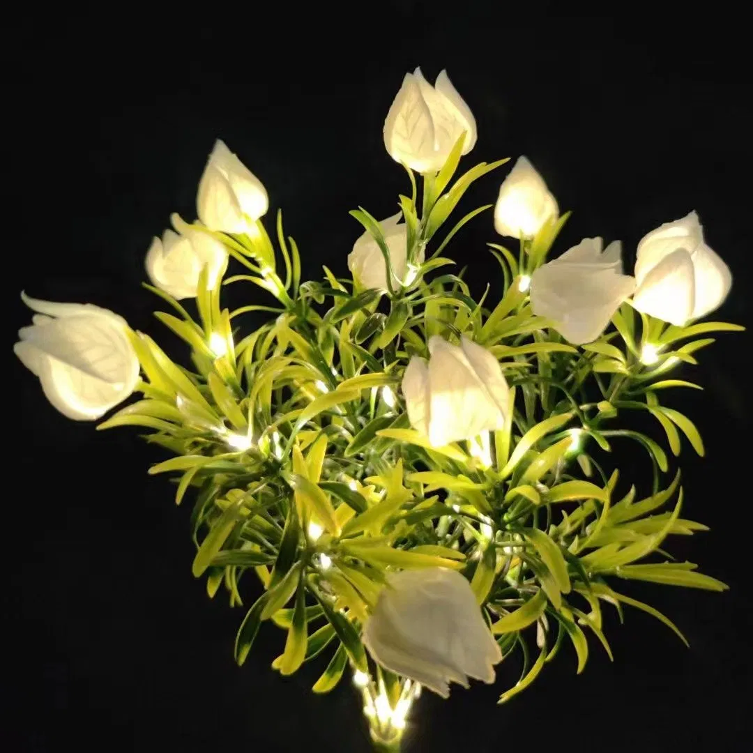 Hot Selling Outdoor Waterproof LED Daisy Flower Stake Light Solar Energy Rechargeable for Outdoor Garden Patio Pathway Porch Backyard