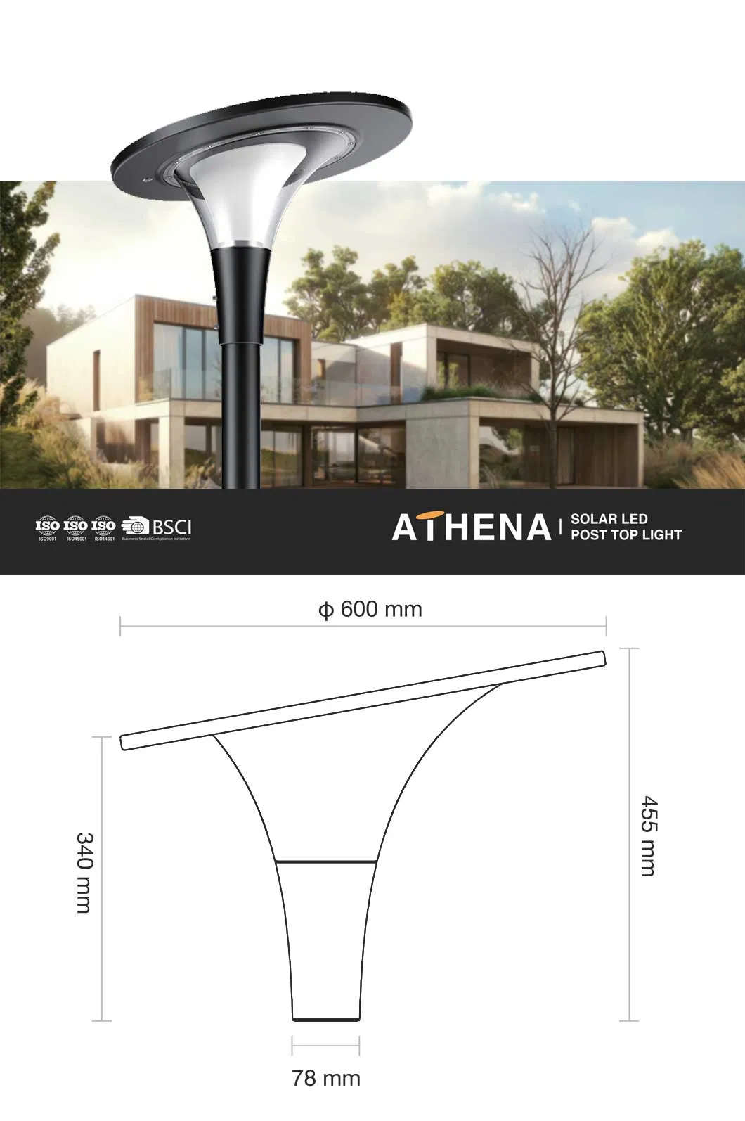 Solar LED Post Top Light Details 1