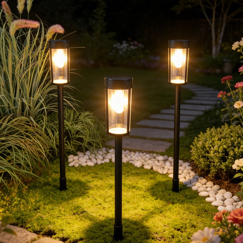Solar Pathway Lamp with Tungsten Filament Waterproof Outdoor LED Garden Stake Light