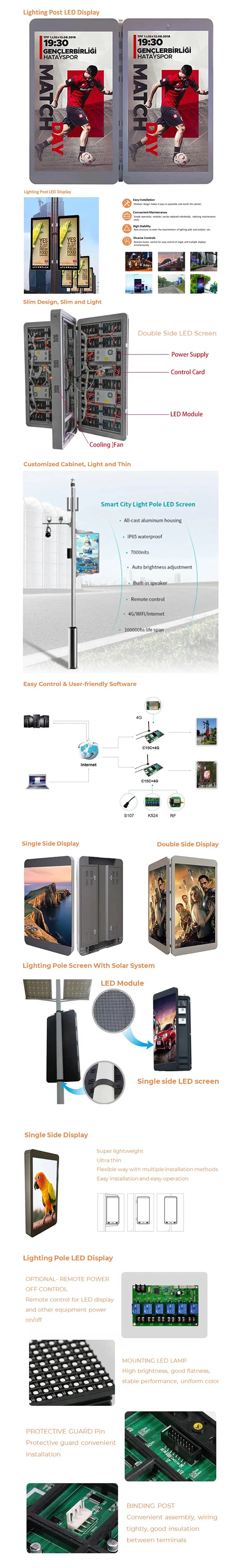 Outdoor Full Color Pole LED Sign Billboard