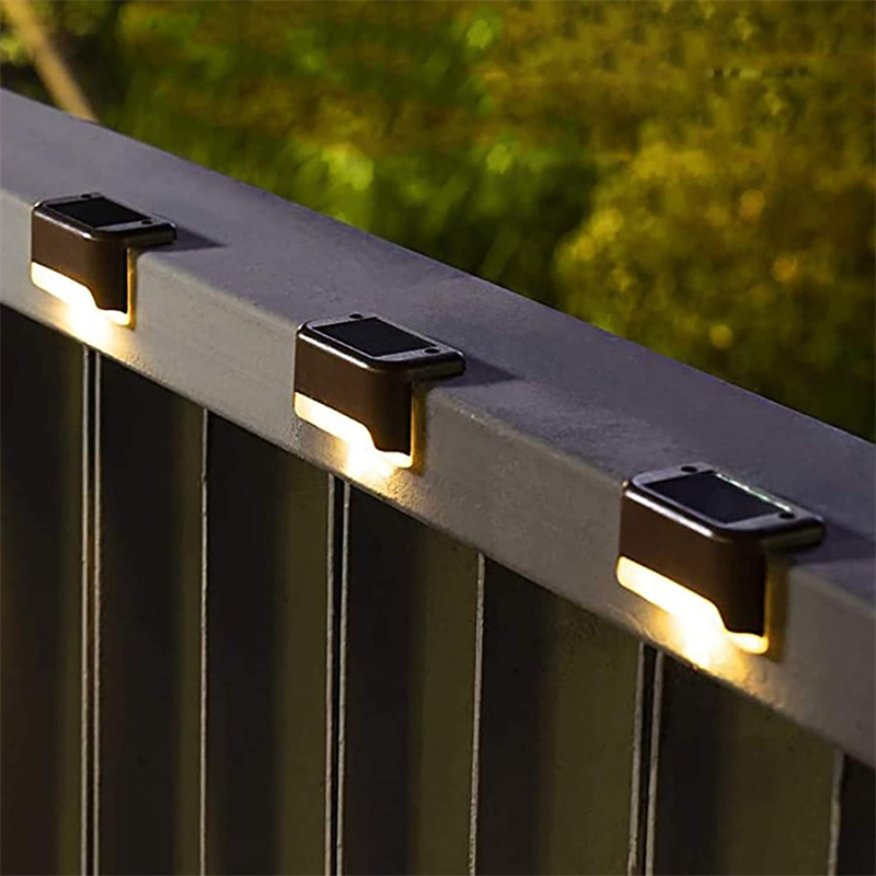 Solar Lights for Steps Deck Solar Stair Light Outdoor Waterproof Stainless Steel LED Fence Light for Garden Patio Pathway