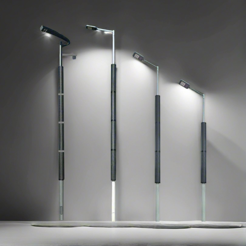 60W High Lumen Vertical Solar Tube Solar Pole Street Light for Dusty Roads