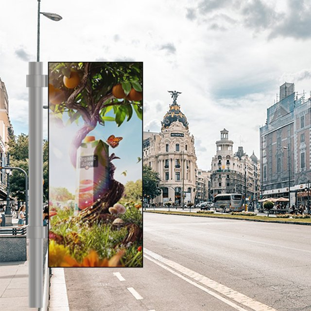 P3 Waterproof Outdoor Street Advertising Light Solar Digital Billboard LED Pole Display