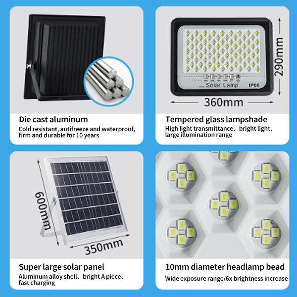 Factory 100W 200W 300W 400W 500W 600W All in Two Separated Solar LED Solar Streetlight/Garden/Flood/Outdoor Light for Rural Lighting LED Floodlight