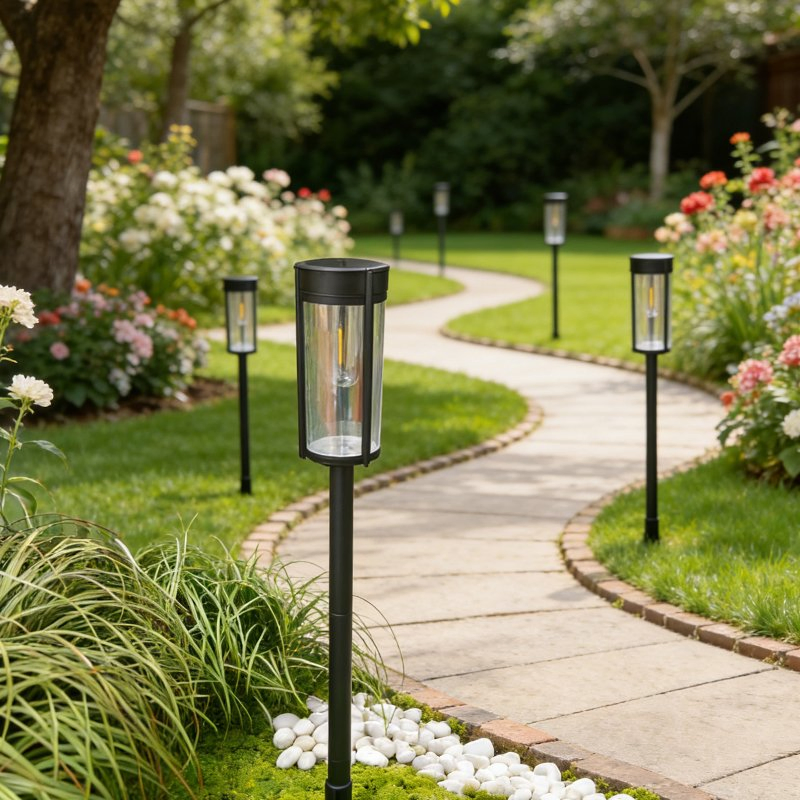 Solar Pathway Lamp with Tungsten Filament Waterproof Outdoor LED Garden Stake Light