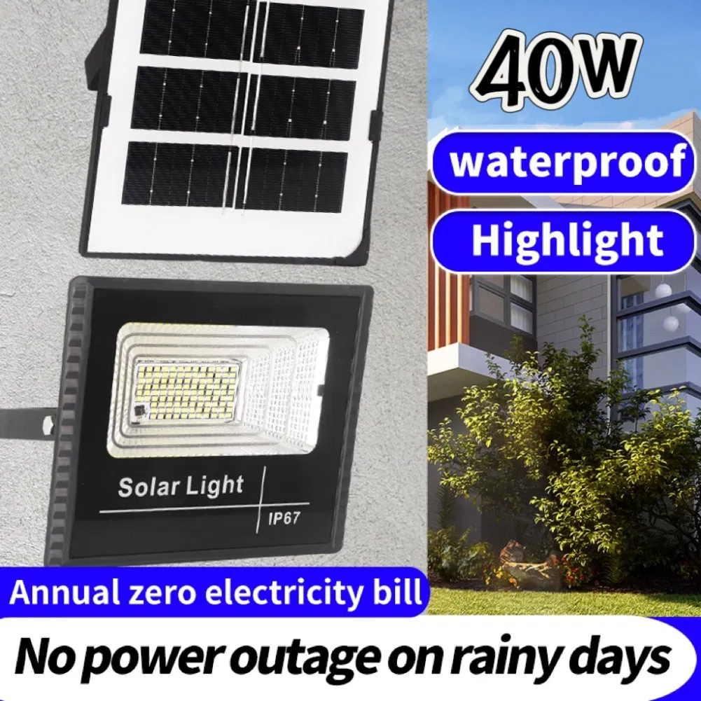 Wholesale 40W Solar Outdoor LED Floodlight with Remote Control IP67 Waterproof Security Flood Light for Patio Garage Porch Yard