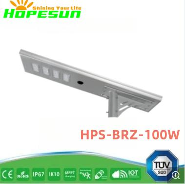 100W 10000 Lumen Outdoor Energy Saving Lamp LED Lighting Solar Street Light with Smart Iot System