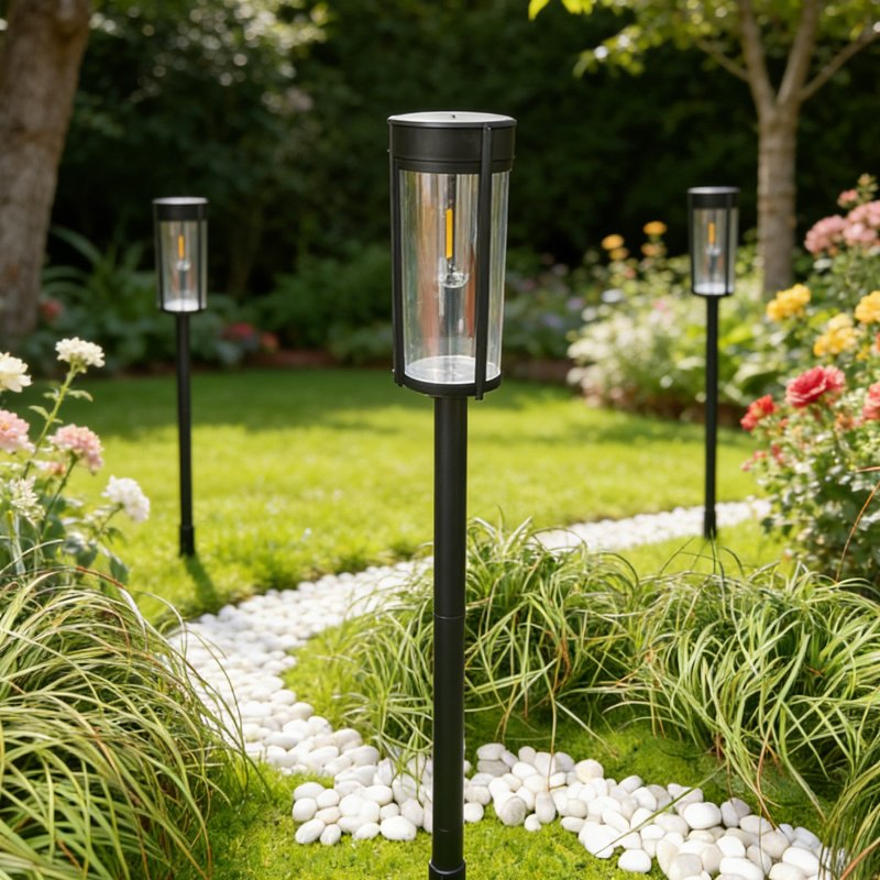 Solar Pathway Lamp with Tungsten Filament Waterproof Outdoor LED Garden Stake Light