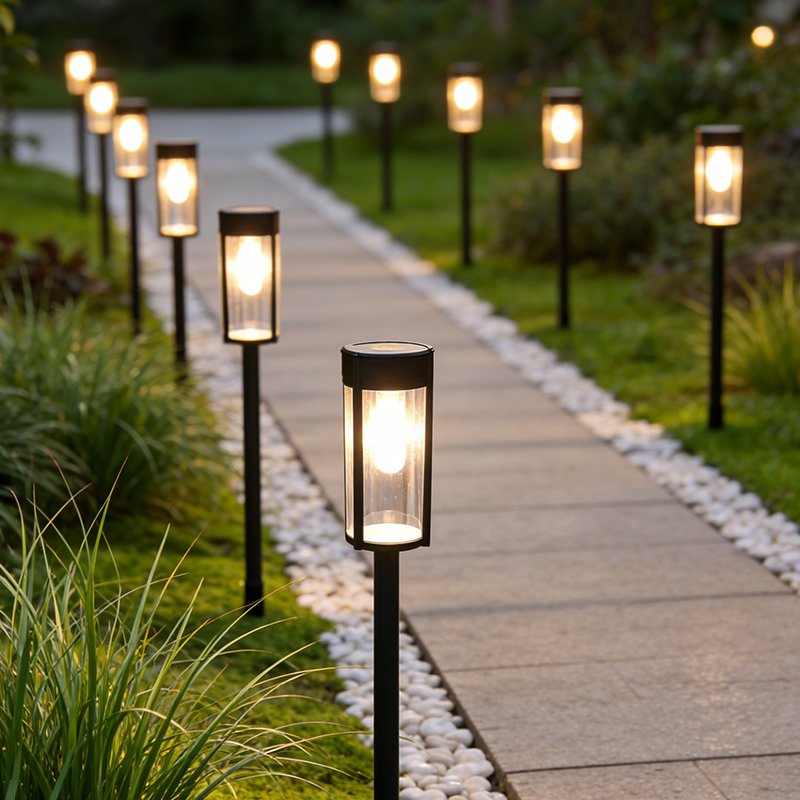 Solar Pathway Lamp with Tungsten Filament Waterproof Outdoor LED Garden Stake Light