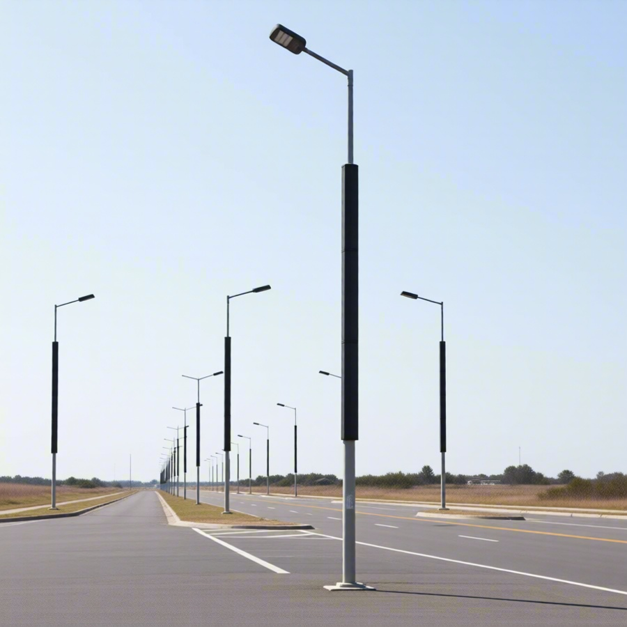 60W High Lumen Vertical Solar Tube Solar Pole Street Light for Dusty Roads