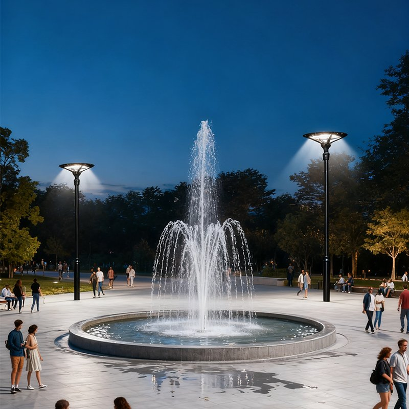 IP68 500W Double-Sided Solar LED Street Lamp Post Top Pole Area Lighting Fixture with Remote Sensor Battery Power 2025 Edition