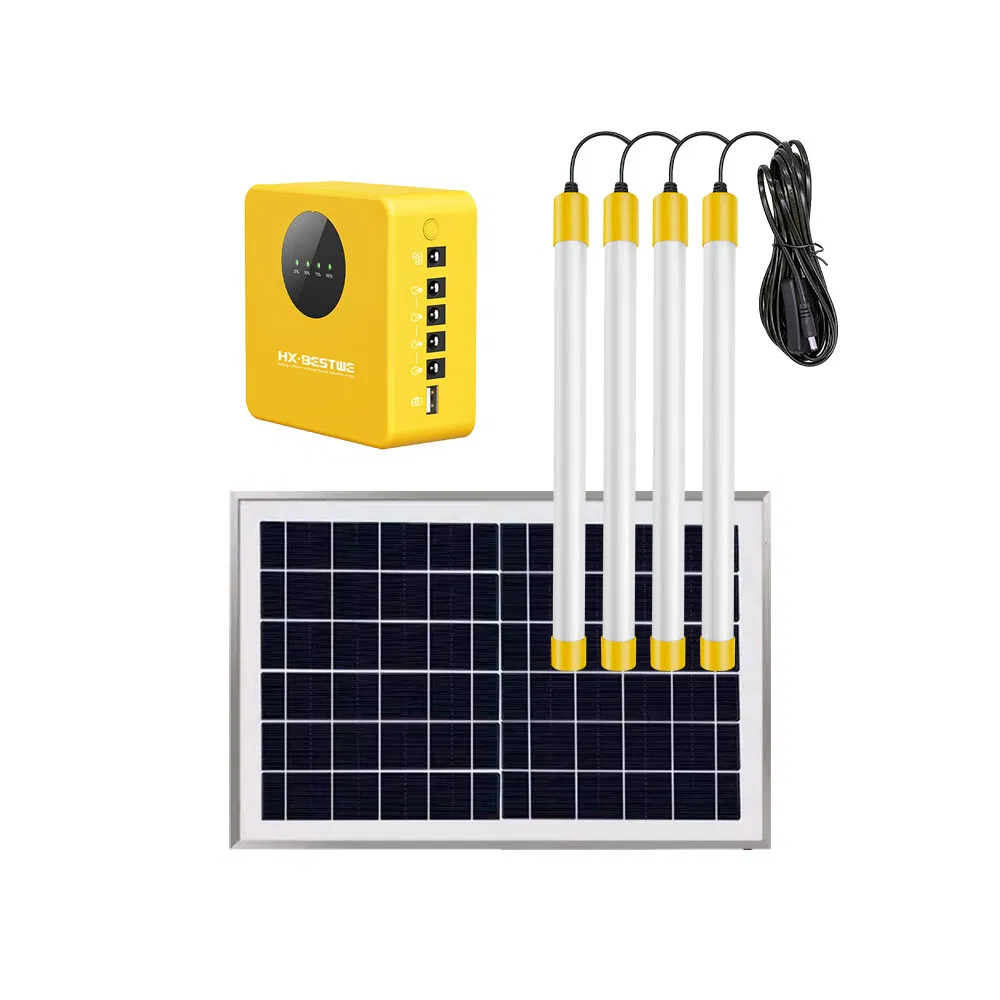 off Grid Living 10W LED Economic Small 6V Solar Power System for Lighting 4 Home Rooms Purpose