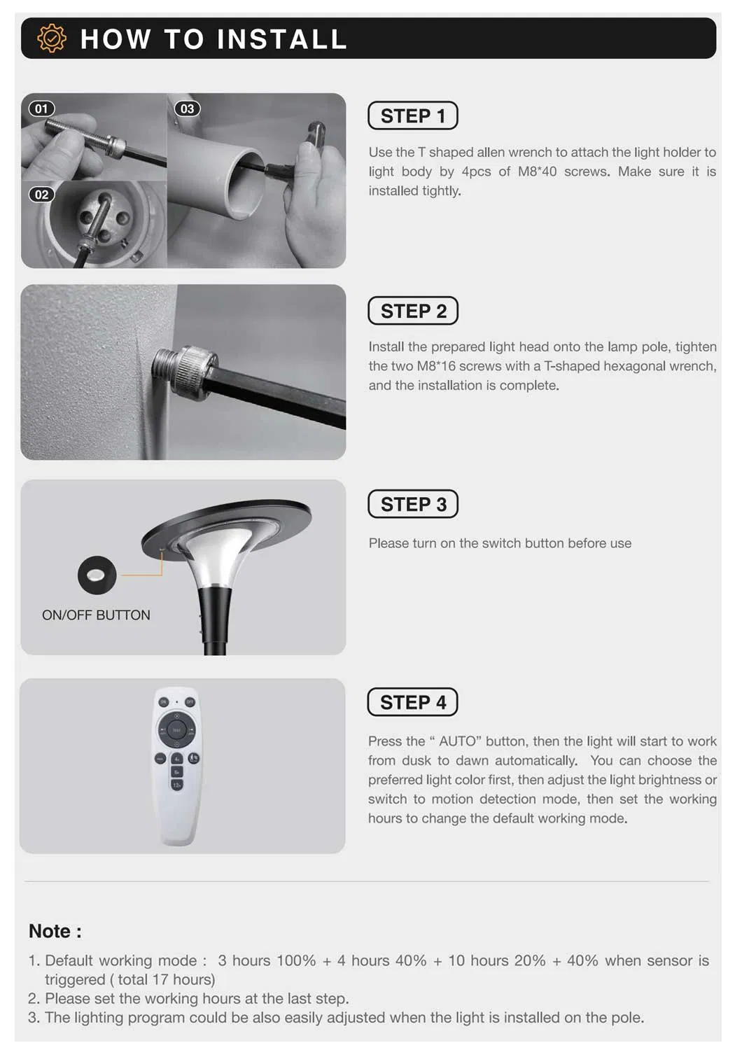 Solar LED Post Top Light Details 3