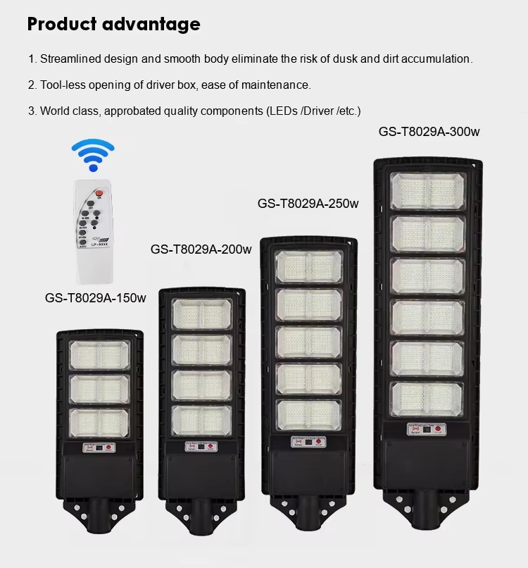 Split Type Solar Street Light Pole 50W-300W IP65 LED Solar Powered Light with Separate Panel