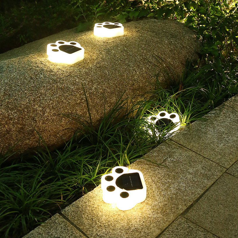 Solar Paw Print LED Garden Yard Outdoor Decorative Pathway Light