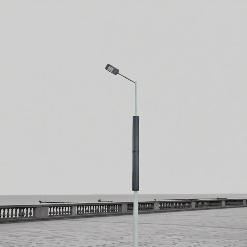 60W High Lumen Vertical Solar Tube Solar Pole Street Light for Dusty Roads