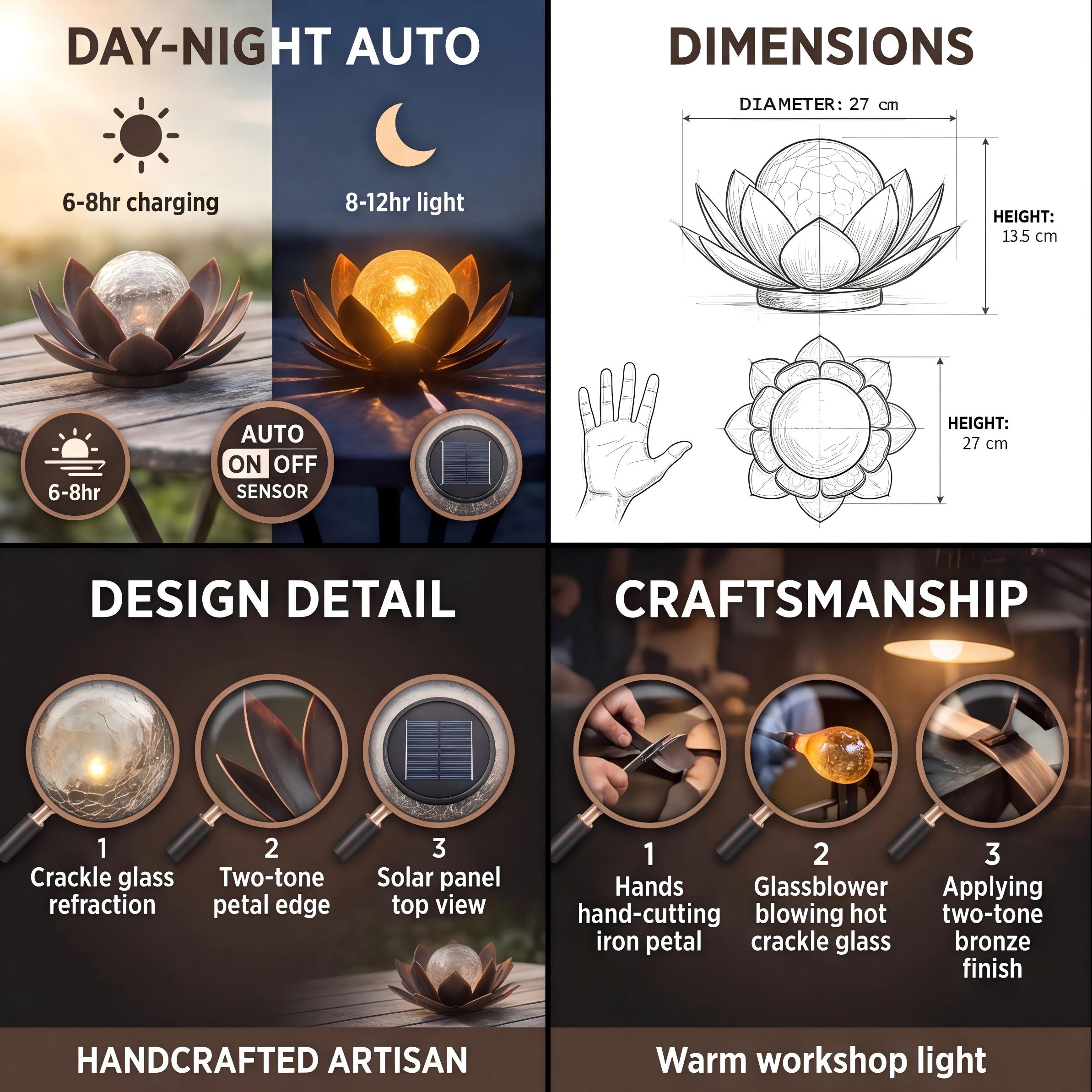 Custom Logo Wholesale Solar Lotus Light Durable Metal Flower Lamp Waterproof Outdoor Garden Ornament Factory Direct