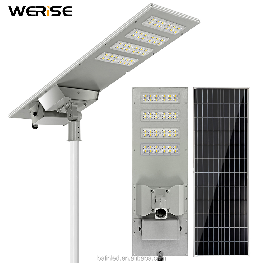 WERISE IP65 GPS External Battery Box Adjustable Brightness and Color Temperature AI IOT Solar Led Street Light