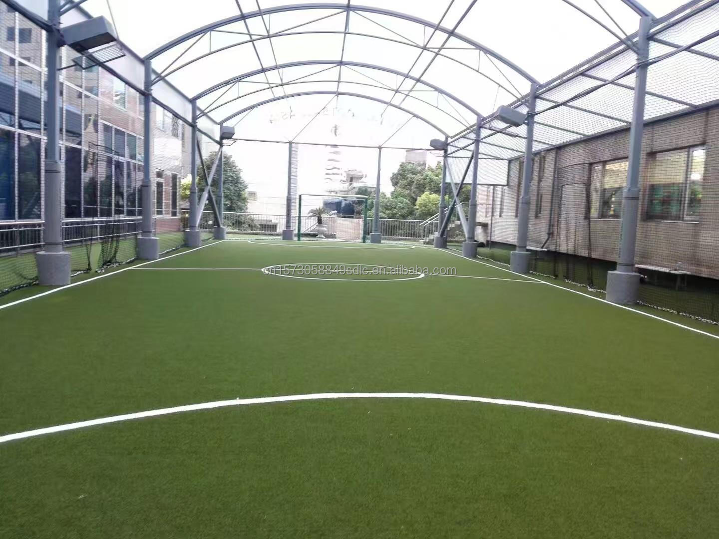Five-a-side Football Field With 30mm Pile Height Artificial Turf And Fence Lights