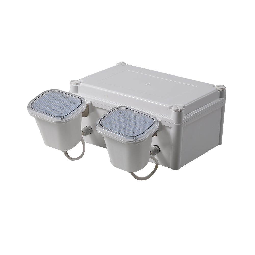 IP65 Waterproof Rechargeable Plastic Cold White Twin Spots Emergency Light With 2*30PCS 2835 SMD LED