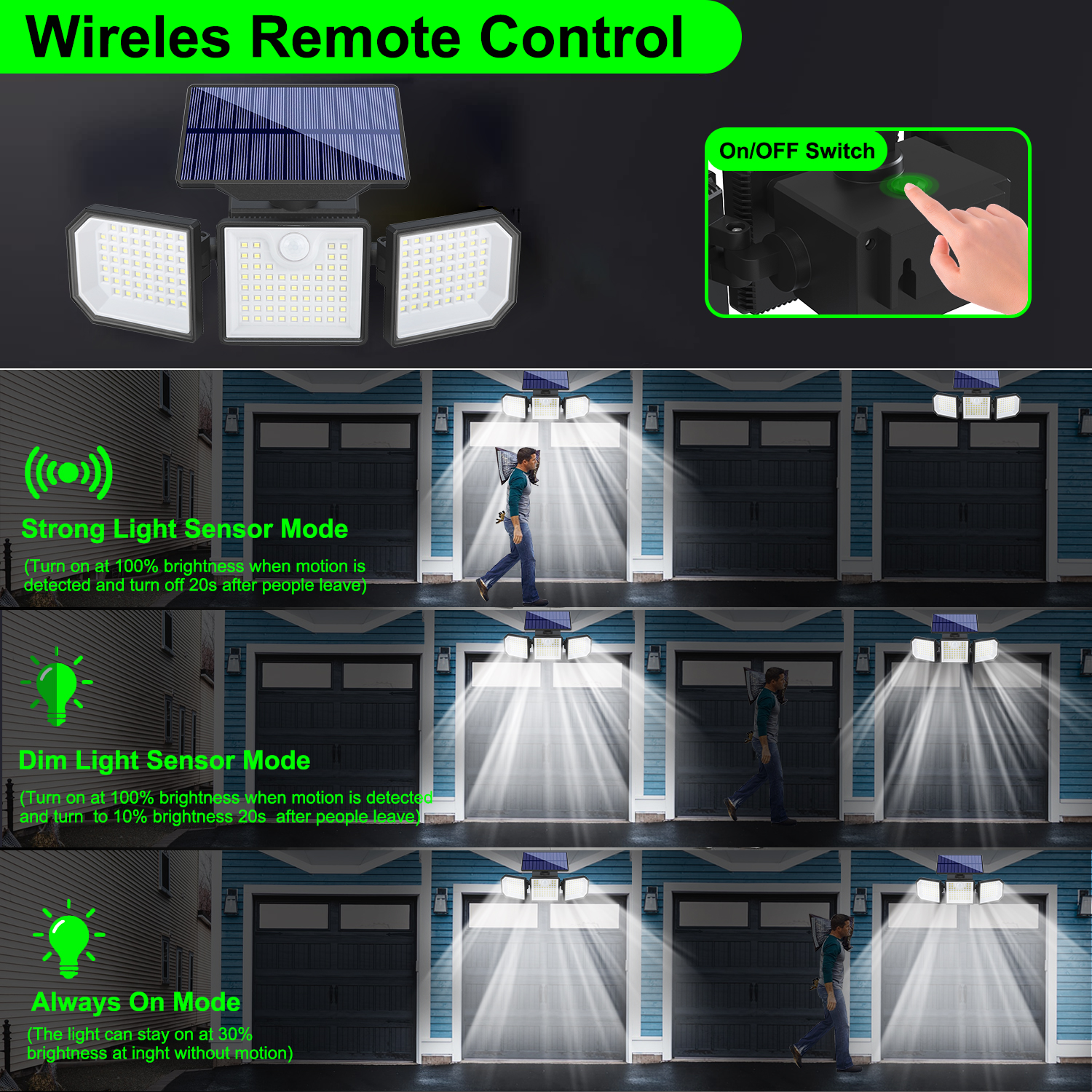 4 Packs ABS Material Solar Motion Sensor Wall Lights Outdoor Security Lighting for Garden IP65 Rated 270 Beam Angle