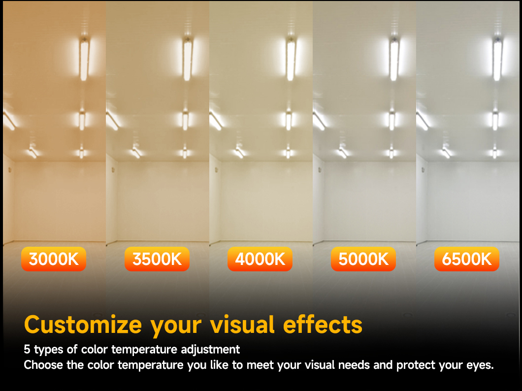 Stock in US LED Tri-Proof Light 4ft 60W 3000K-6500K Wattage 5CCT Selectable IP65 Garage Batten LED Light
