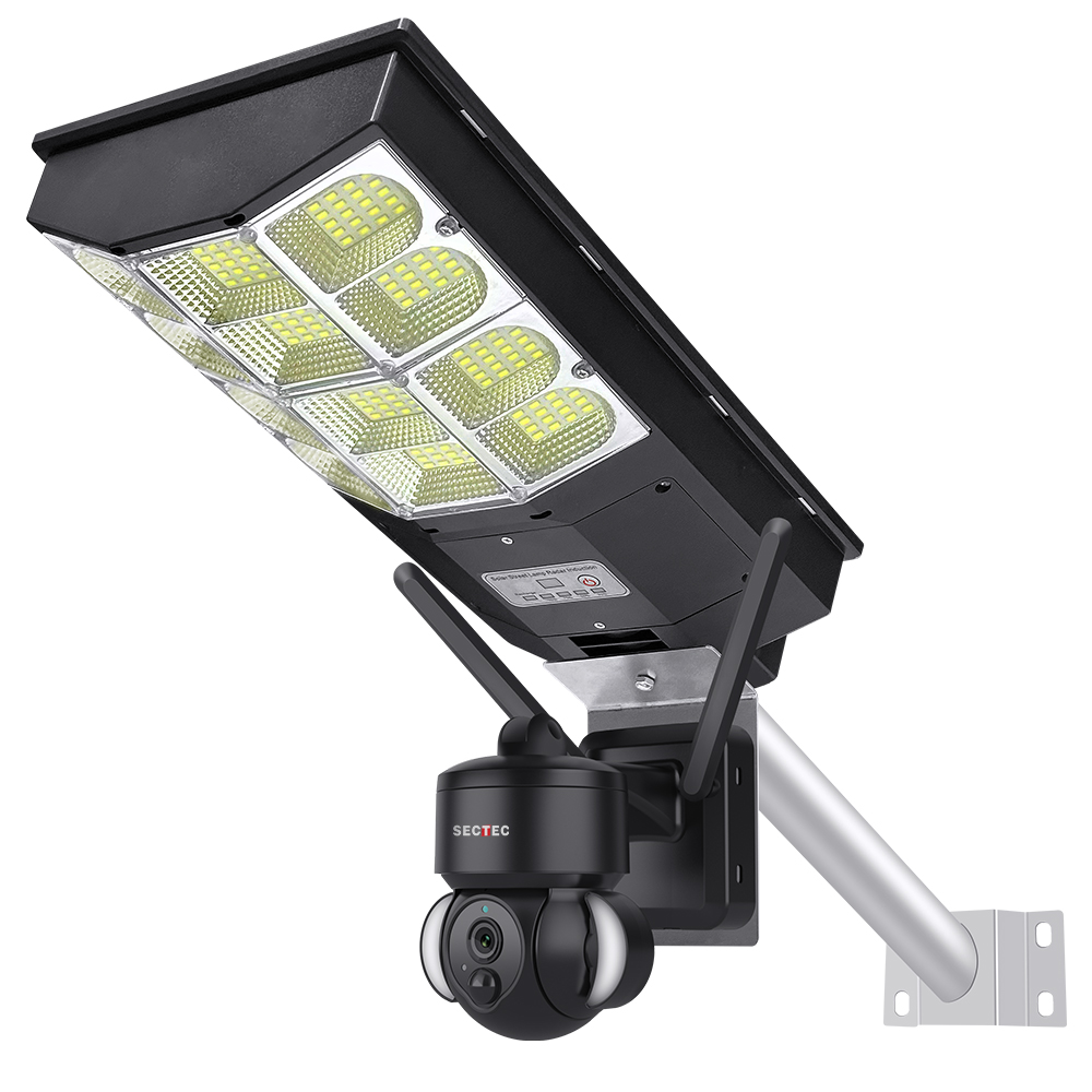 2025 Outdoor IP66 Waterproof Security Solar Camera 4G Sim Card Garden Street Light Color Night Vision Cctv All In One System