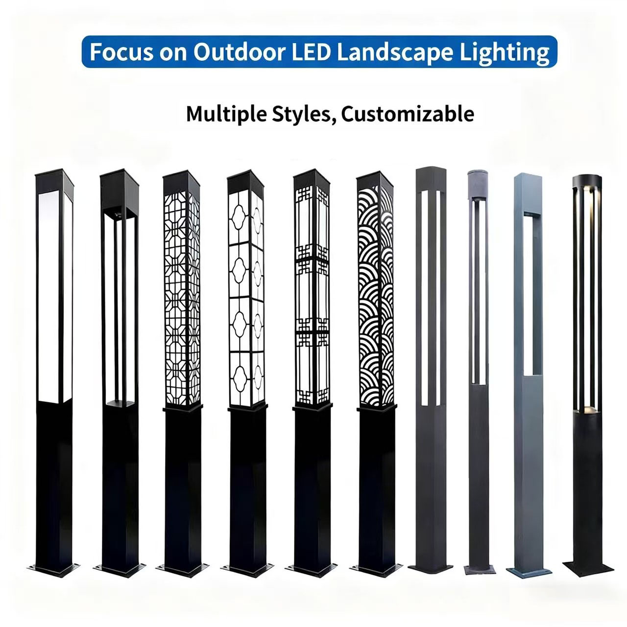 New Outdoor Simple Landscape Lighting IP65 Villa Community High Pole Street Light 2M LED Courtyard Light