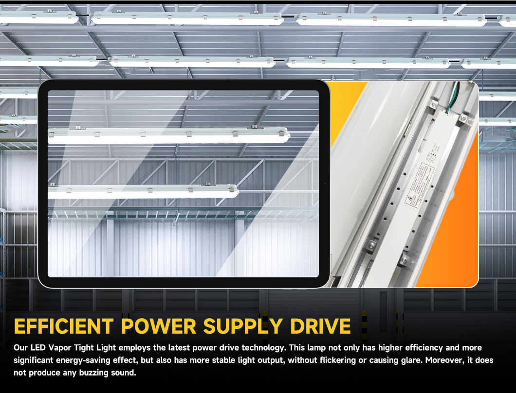 Stock in US LED Tri-Proof Light 4ft 60W 3000K-6500K Wattage 5CCT Selectable IP65 Garage Batten LED Light