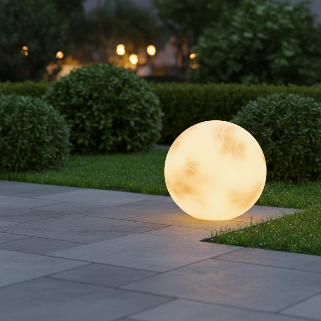 Waterproof IP65 Outdoor Decorative Halogen Landscape Lighting Patio Yard Lawn Pathway Solar Garden Ball Light Moon Sphere Lamp