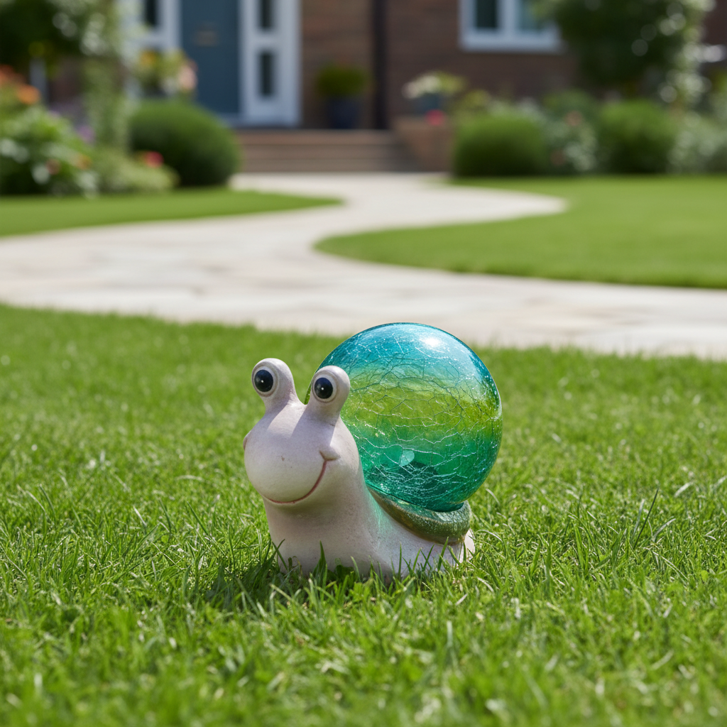 Resin Snail-Shaped Crystal Ball Light Dimensions