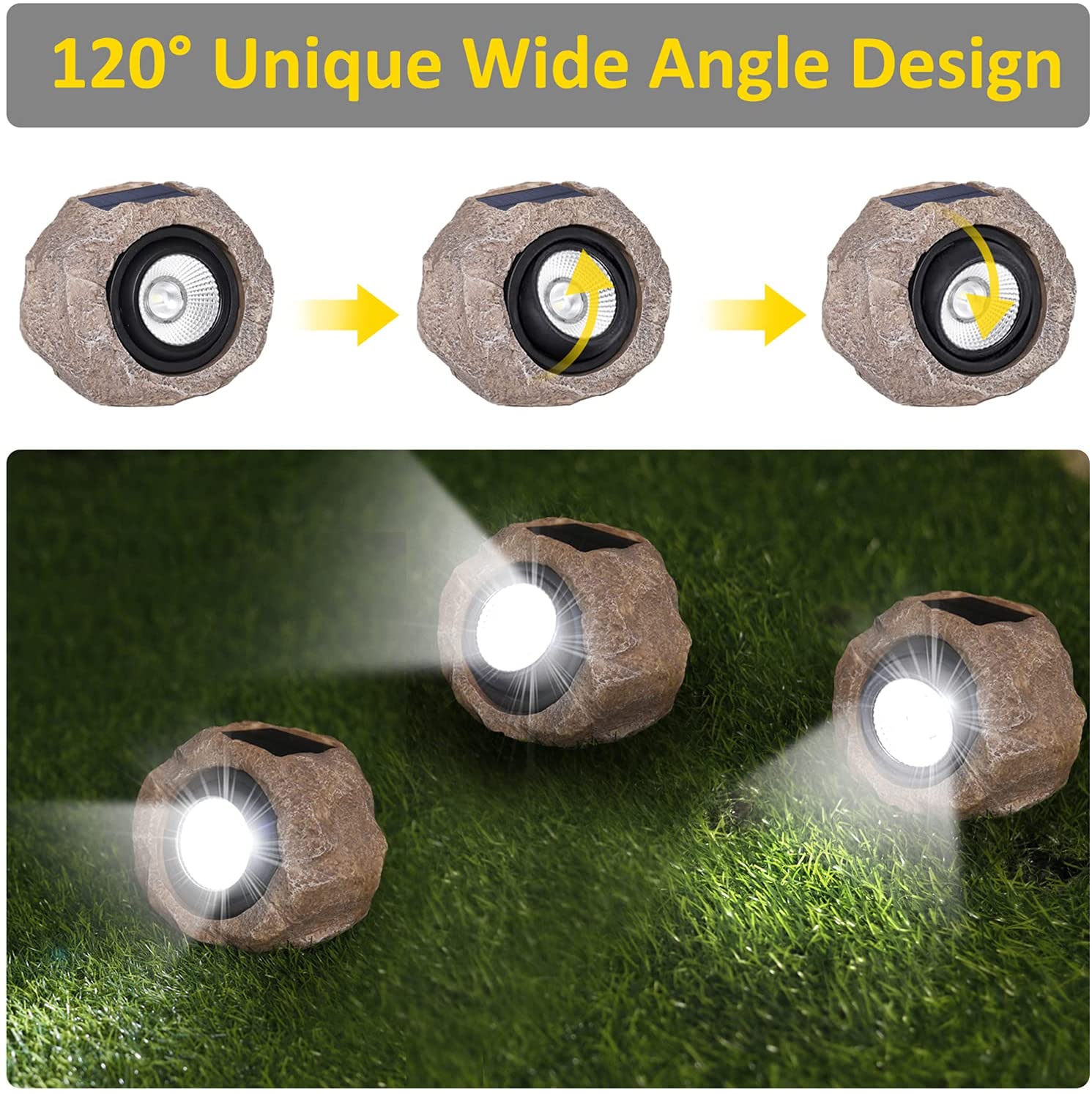Solar Power Garden Rock Lights Application