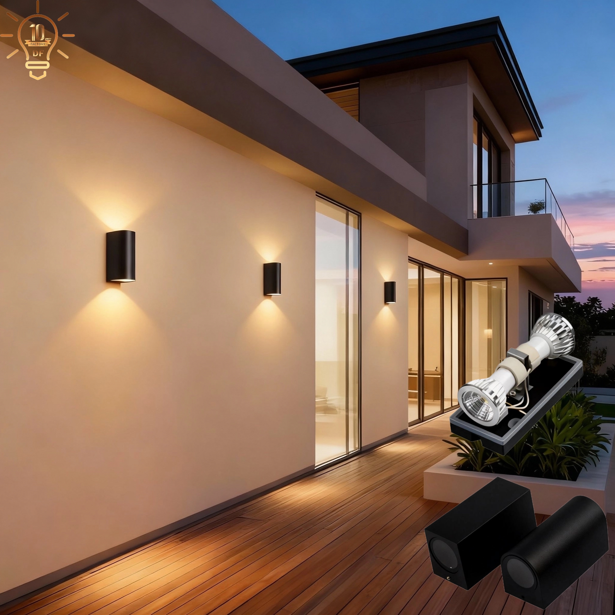 High Quality Outdoor up Down Lighting Wall Mounted Outdoor Led Wall Light Aluminum Body Decorative Outdoor Wall Lamps for Home