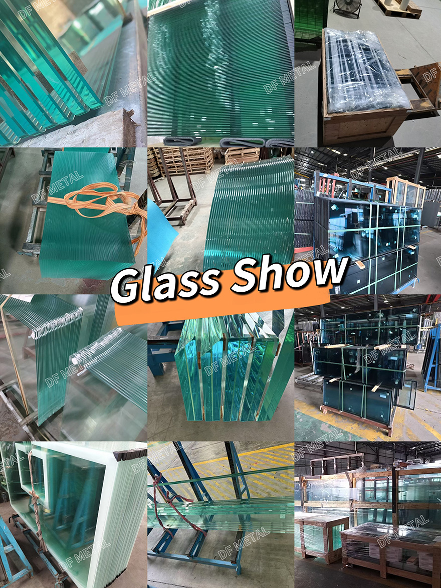 DF Tempered Glass Canopy 1000mm 1200 1500mm Decorative Curved Rain Shelter Outdoor Entrance Awning Window Roof Glass Canopy
