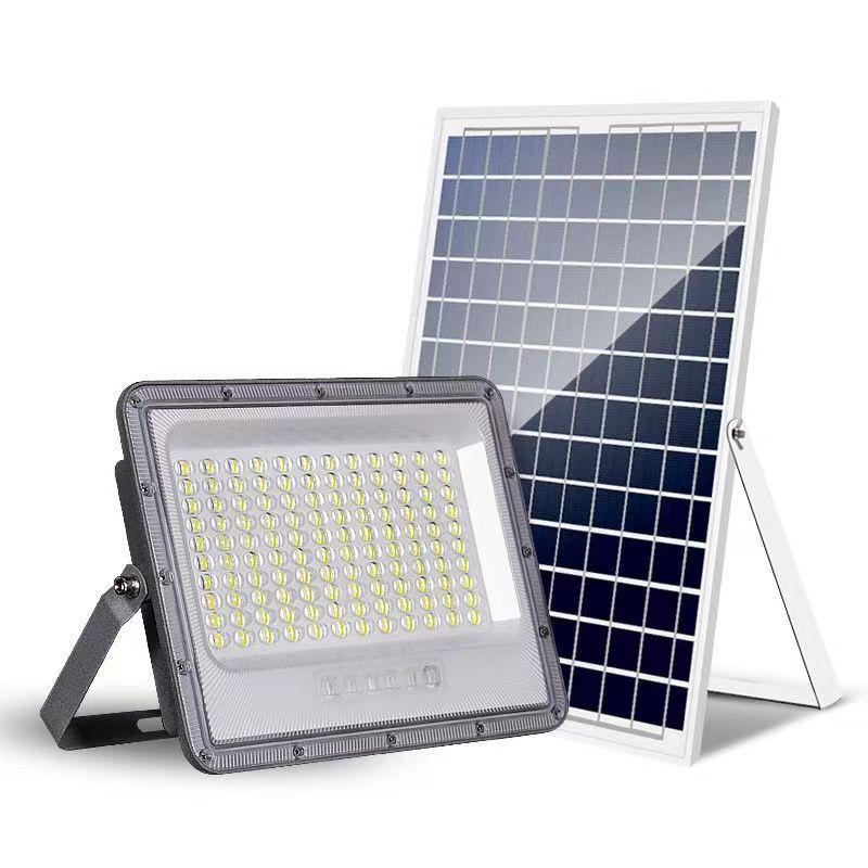 Aluminum Super Brightness 300W/400W LED Monocrystalline Silicon Solar Flood Light IP65 Waterproof Ra90 Remote Control for Garden