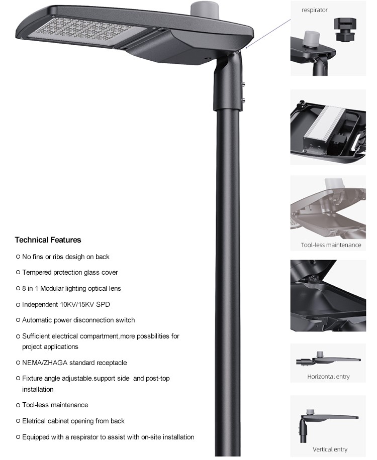 50W-200W IP65 AC High Lumen Waterproof Low Energy Consumption Modular Explosion Proof Aluminum Alloy Outdoor LED Street Light