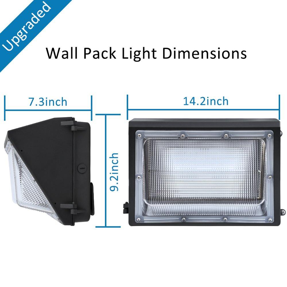 LED Wall Pack Light 80w HPS/HID Equivalent Outdoor Warm White Aluminum Base PC Body Waterproof Square Design for Garden