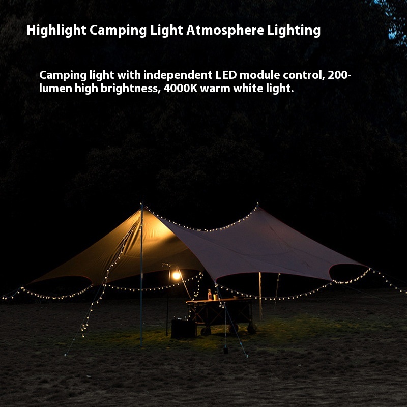 High Battery Rechargeable LED Light Strip for Outdoor Camping Tent Canopy &amp; Festival Landscape Festival Atmosphere Lanterns